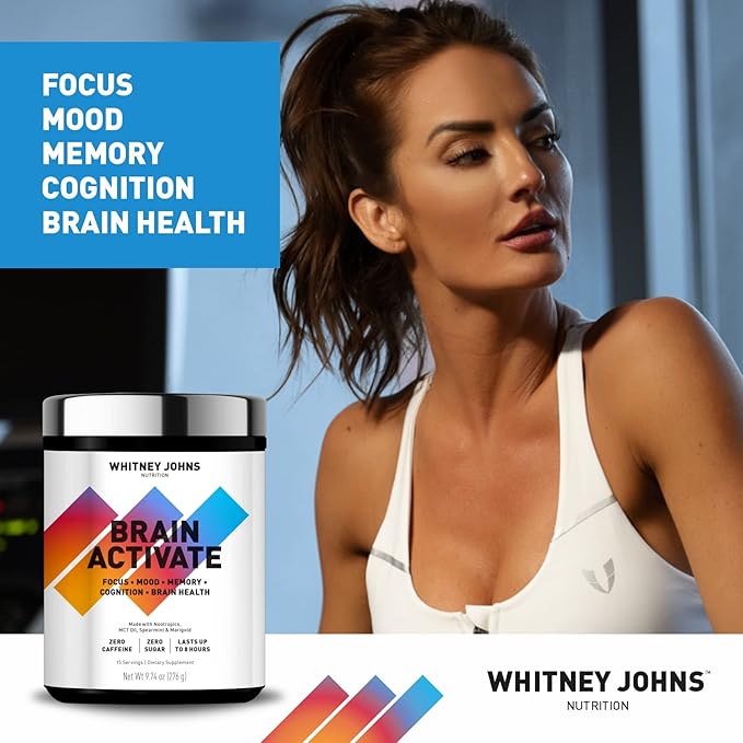 Brain Booster Supplement, Nootropic Focus, Brain Supplements for Memory & Focus, Reduce Brain Fog with Fast Acting Unique MCT C8 - Zero Sugar & Caffeine, 2 Tubs