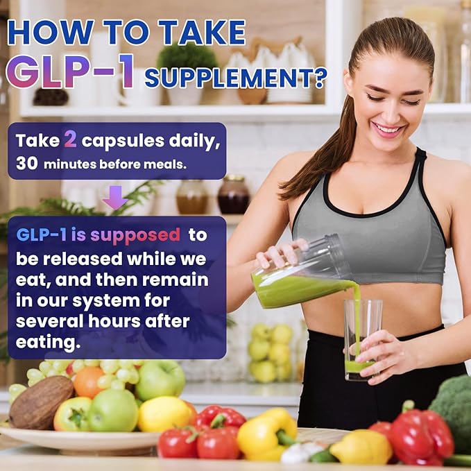 GLP-1 Supplement Support, GLP Activate Natural Formula, GLP-1 Supplement for Metabolic, Energy, GLP-1 Support, Take Before Meal (60 Capsules)