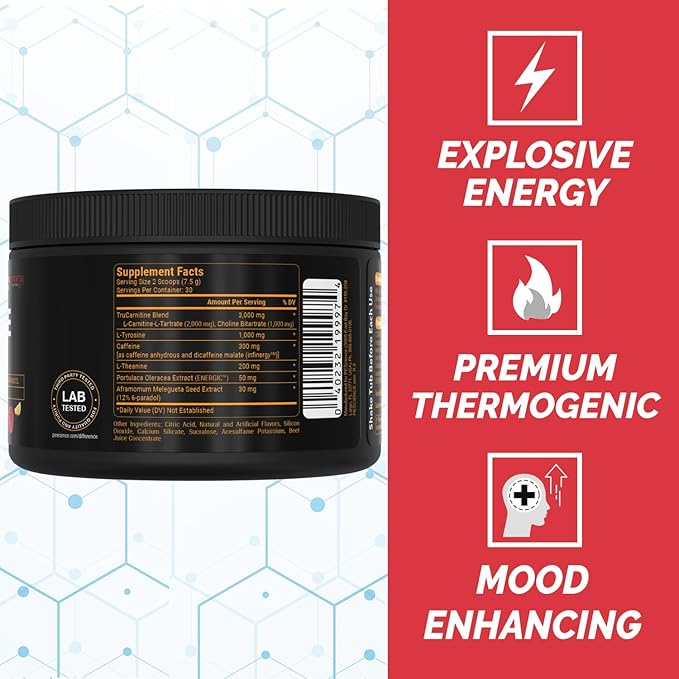 PEScience Alphamine, Sour Green Apple, 60 Scoops, Thermogenic Energy Powder with L-Carnitine