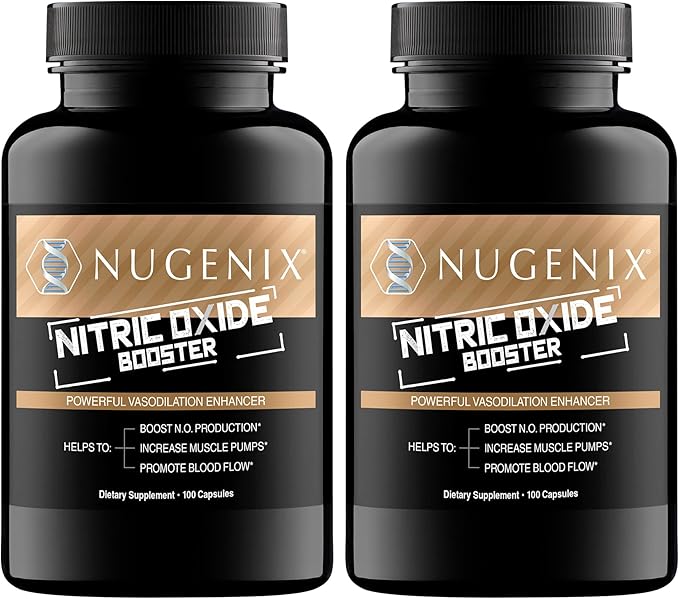 Nugenix Nitric Oxide Booster Supplement - Nitric Oxide Flow, L-Arginine, L-Citrulline, Pine Bark Extract - Vasodilator - 200 Count