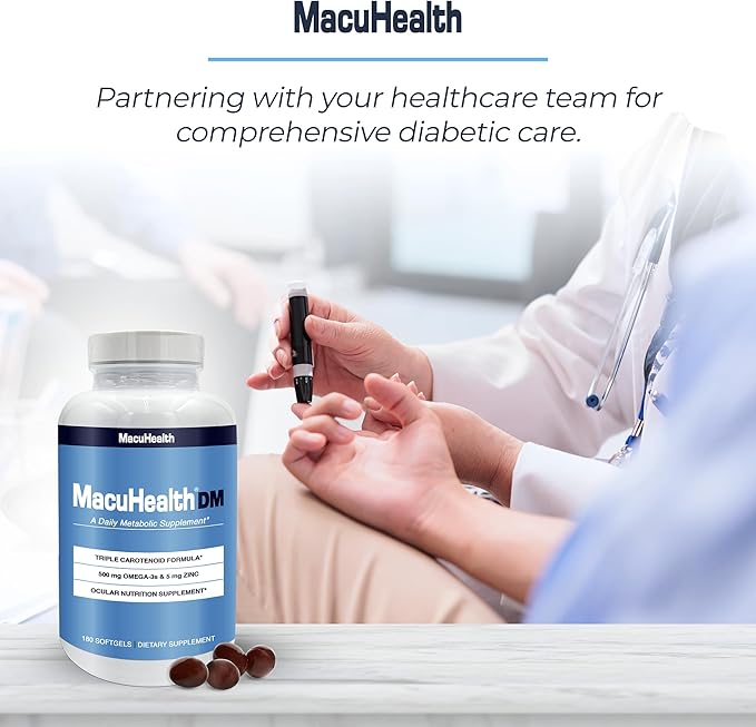 Macuhealth Daily Metabolic Triple Carotenoids, with EPA/DHA Omega-3 - Vital Minerals with Zinc – 180 Softgels for Long-Lasting Use