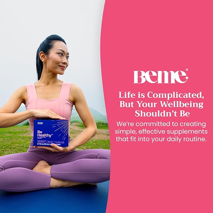BeMe 3-in-1 Liquid Probiotic for Women & Men, Be Healthy-Drinkable Liquid Probiotics Supplement for Digestive & Gut Health - Prebiotic, Probiotic, & Postbiotic Supplements for Adults (30 Sachets)