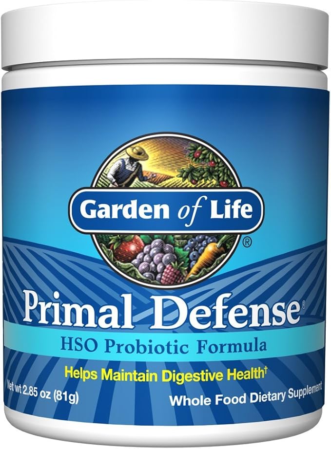 Garden of Life Whole Food Primal Defense HSO Probiotic Dietary Supplement for Digestive and Gut Health, Vegetarian Powder, 2.85 oz
