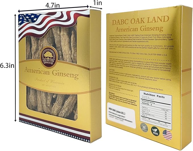 American Ginseng Slices from Wisconsin (Sliced Ginseng Root)Wisconsin Grown!Most People Use It to Make Ginseng Tea! Good for Health! (American Ginseng Slices (Large Round), 1 Box of 4 Ounces)