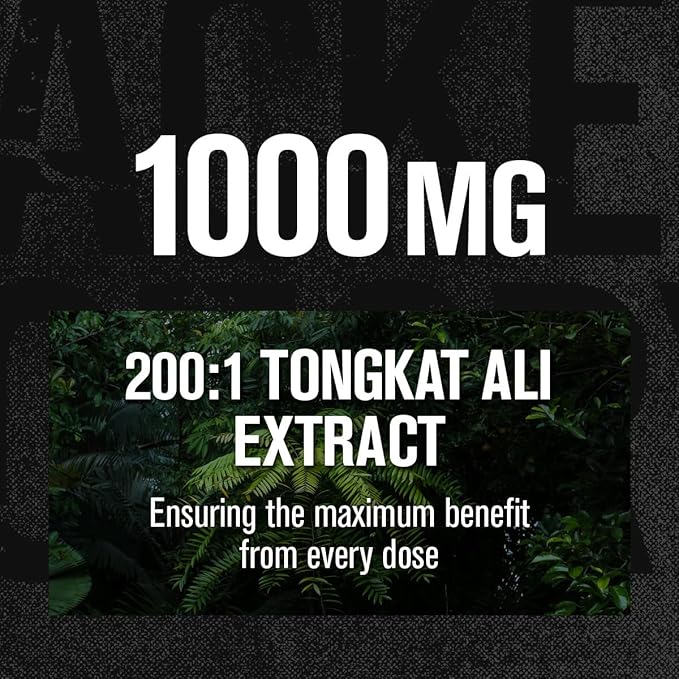 Jacked Factory Indonesian Tongkat Ali - 200:1 Extract Longjack Tongkat Ali for Men to Support Vitality, Improve Mood, Boost Natural Energy Levels, & Enhance Recovery - 120 Capsules