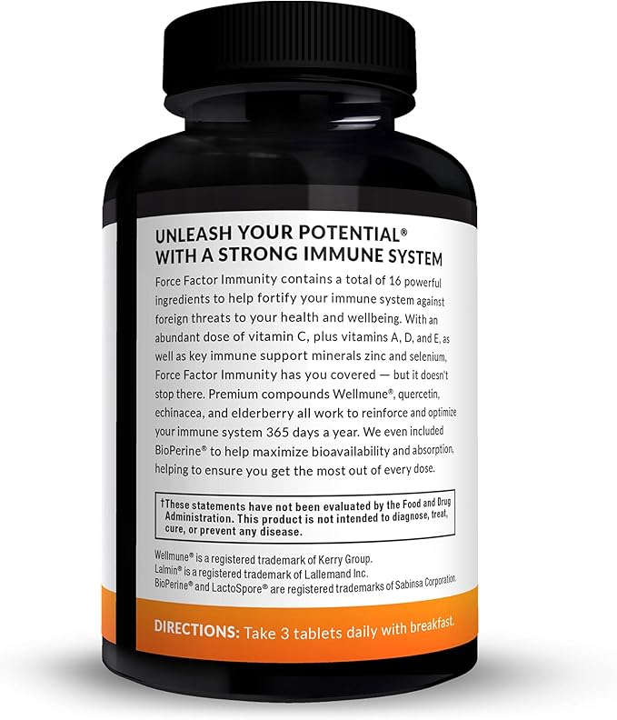 FORCE FACTOR Immunity, Immune Support Booster with Elderberry and 1000mg of Vitamin C, Plus Vitamin D, Zinc, Probiotics, Antioxidants, and Echinacea for Immune Health Defense, 90 Count (Pack of 2)