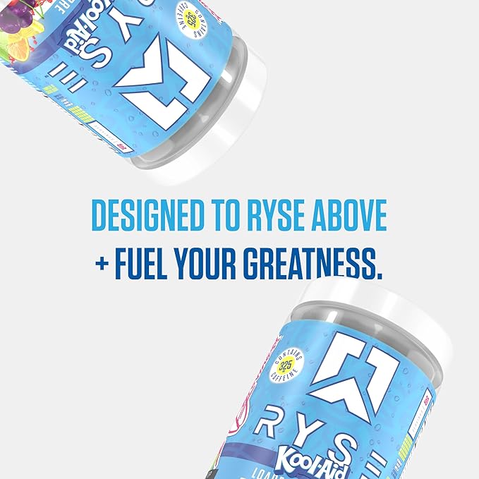RYSE Loaded Pre Workout Powder - Kool-Aid Tropical Punch - Daily Pre-Workout for Men & Women with 325mg Caffeine, Beta Alanine, and Citrulline for Pump, Focus, and Energy - 30 Servings