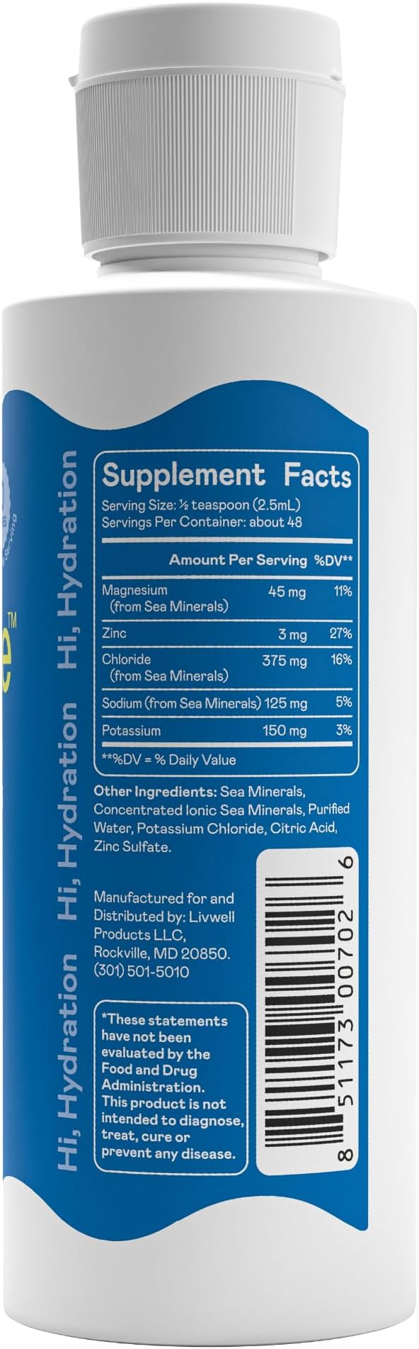 Hi-Lyte Sugar Free Electrolytes for Rapid Hydration, Fasting and Immune Support (3 Bottles, 144 Servings) | NO Calories | 20%+ More Potassium, Magnesium & Zinc