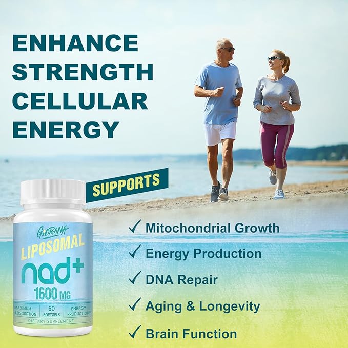 1600 MG Liposomal NAD+ Supplement, NAD+ Boosting Supplement, Similar to Nicotinamide Riboside, Superior Absorption, Vitamin B3 for Aging Defense, Longevity, Energy, Repair, 360 Softgels