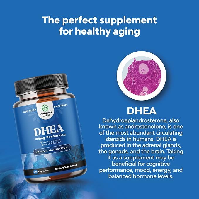 Bundle of Pure DHEA and Pure Zinc Supplement - DHEA Thyroid Support for Women Health Immune Support Bone Health and Mood Support - Zinc Immune System Booster for Mood Boost Heart Health
