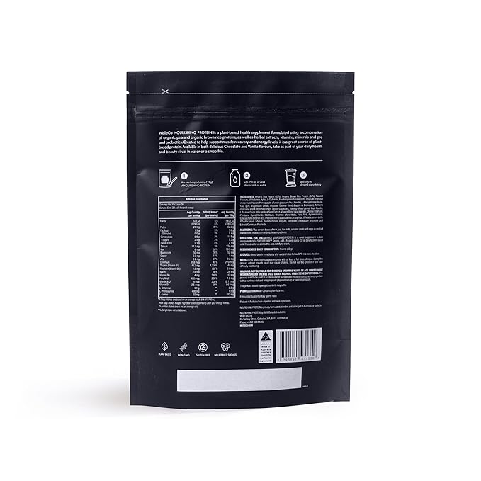 WelleCo Vegan Protein Powder, Gluten Free Premium Organic Sprouted Brown Rice & Pea Protein Blend, Low Carb & Dairy Free, for Energy, Muscle Recovery, 16g Protein Per Serving, Vanilla, 35.2oz Pouch