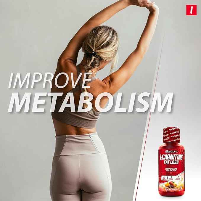 iSatori L-Carnitine 1500, Triple-Blend Liquid L Carnitine Supplement, with Acetyl & Tartrate, Stimulant Free Energy, No Calories, Sugar or Gluten, Keto-Friendly, Malibu Beach Flavor (24 Servings)
