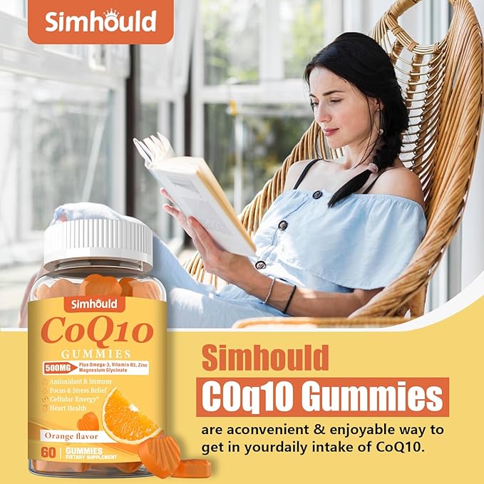 2 Pack CoQ10 500MG Gummies - Plus Omega-3, Magnesium, Vitamin B3 & Zinc - 3X Better Absorption Coenzyme Q10 Supplements for Heart Health, Cellular Energy & Antioxidant, Vegan, Non-GMO 120 Counts