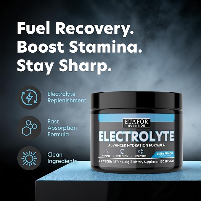 Electrolytes Powder - Electrolyte Drinks for Hydration, Vitality, Immunity and Endurance - Hydration Powder with Vitamins, Calcium, Magnesium, Manganese and Zinc - Hydrating Drinks 30 Servings