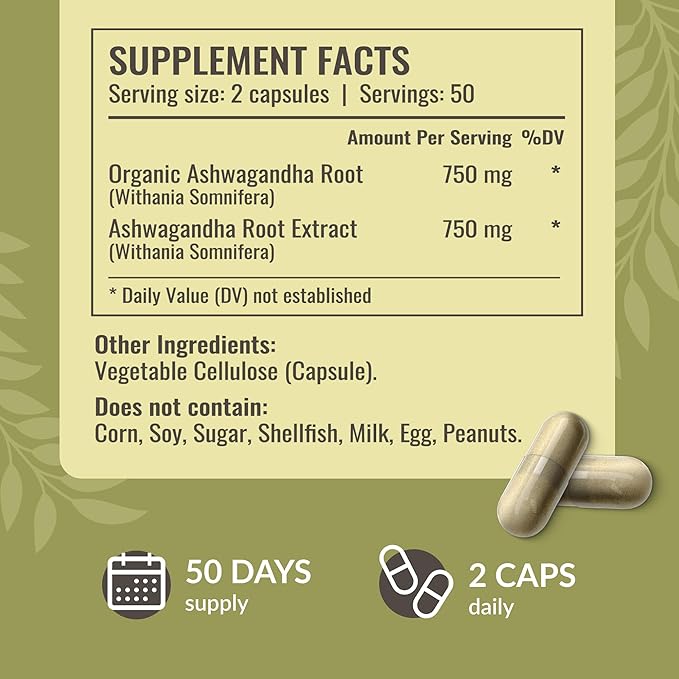 HERBAMAMA Rhodiola Rosea and Ashwagandha Kit - Bundle of 1000 mg Rhodiola Rosea Capsules &1500 mg Ashwagandha Root Capsules - Vegan, Non-GMO, Gelatin-Free - 2 Pack