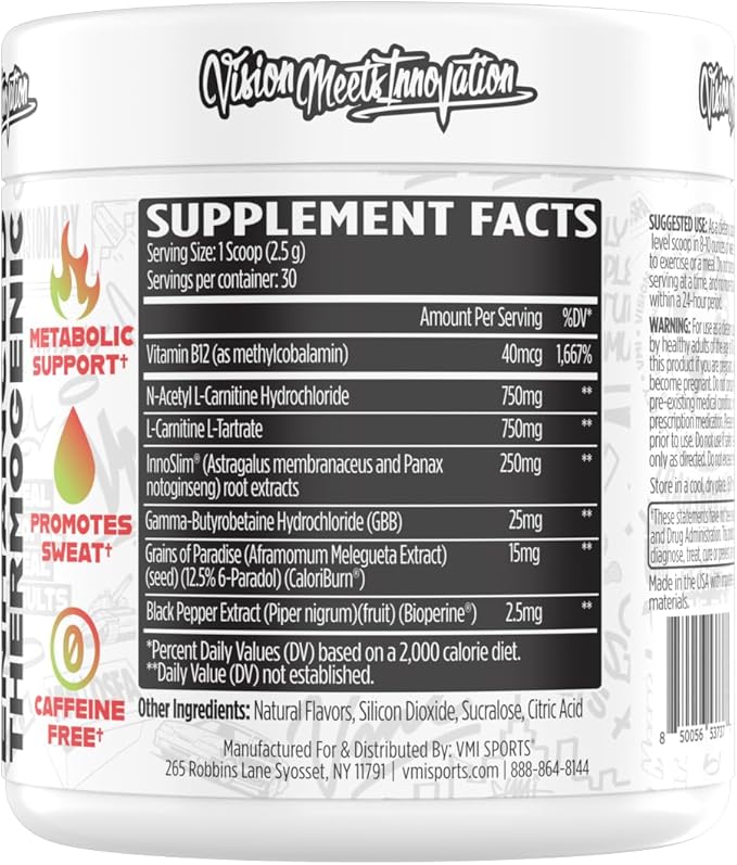 Heat L-Carnitine Powder Enhanced Thermogenic | 1500 mg L-Carnitine | Maximum Absorption Formula | Great Taste for Men & Women | 30 Servings (30 Serving, Strawberry Kiwi)