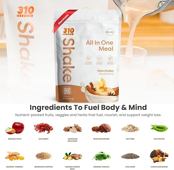 310 Nutrition All-In-One Meal Replacement Shake-Superfood Protein with Fiber, Probiotics & Adaptogens โ Low Carb, Vegan, Keto & Paleo Friendly -๐ญ๐ฐ ๐ฆ๐ฒ๐ฟ๐๐ถ๐ป๐ด๐ ๐๐ผ๐ฟ๐ฐ๐ต๐ฎ๐๐ฎ