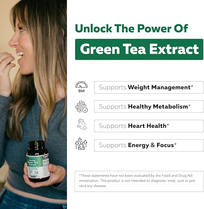SoActive Green Tea Extract - Clinically Proven Green Tea Phytosome - 200% Better Absorption & Effectiveness - Clinically Validated Dose - Supports Metabolism & Weight Management - 60 Capsules