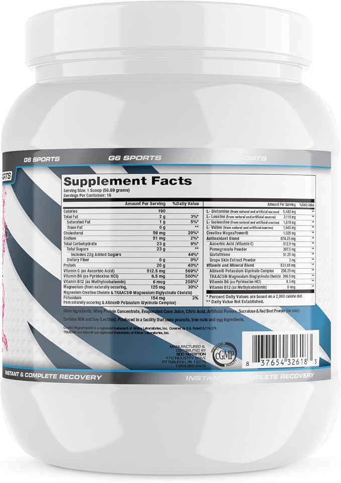 Nutrition Replenish Instant & Complete Recovery (Post Workout Formula, 11g of BCAAs & EAAs, 20g Whey Protein, 1000mg Creatine MagnaPower, Zero Refined Sugars) – 2lb Jar – Watermelon
