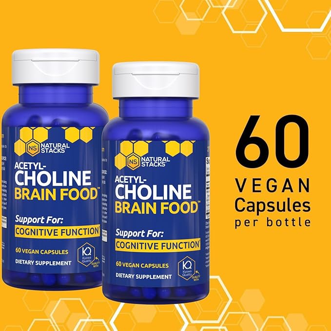 Acetylcholine Brain Food - Acetyl L-Carnitine & Alpha GPC Supplement - Supports Production of Acetylcholine - Neurotransmitter Supplement for Cognitive Function - 120 Capsules