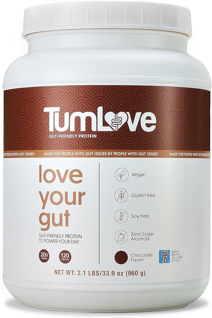 Vegan Protein Powder - Low FODMAP Certified, Gluten-Free, Dairy-Free, Soy-Free, 100% Gut-Friendly & Non-Bloating, Chocolate (25 Servings)