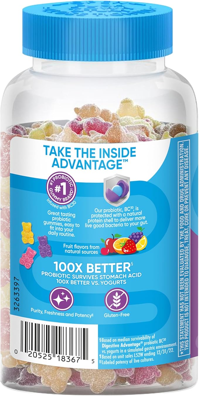 Digestive Advantage Probiotics - Daily Probiotic Gummies, 80 Count (ASA-117)