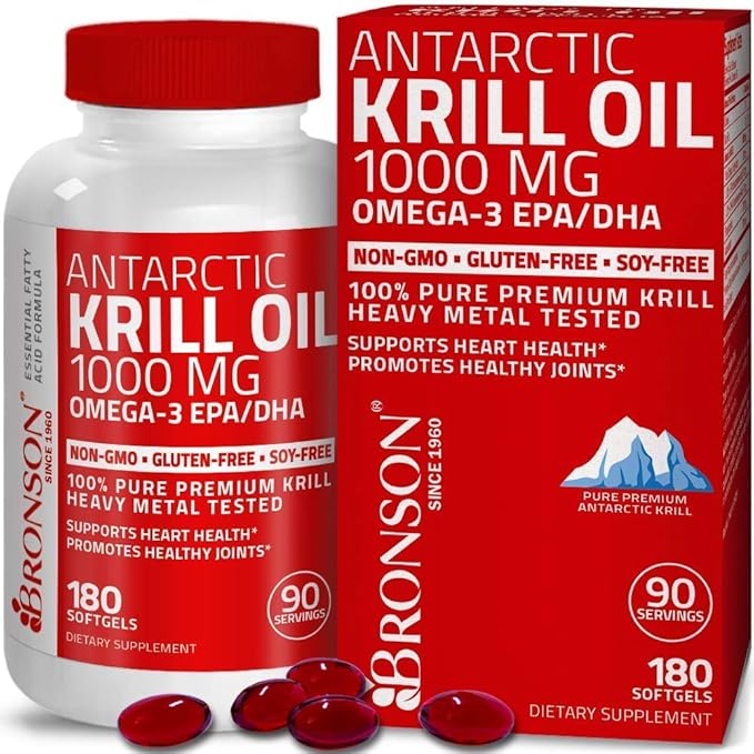 Vital 3 Joint Solution® Clinically Proven Liquid Knee Relief + Antarctic Krill Oil 1000 mg with Omega-3s EPA, DHA