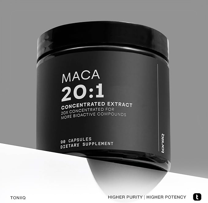 Maca Root - Ultra High Potency 20:1 Extract - Black, Red and Yellow Maca Complex - Single Origin, Wildcrafted & Highly Concentrated - Third-Party Lab Tested - 90 Capsules