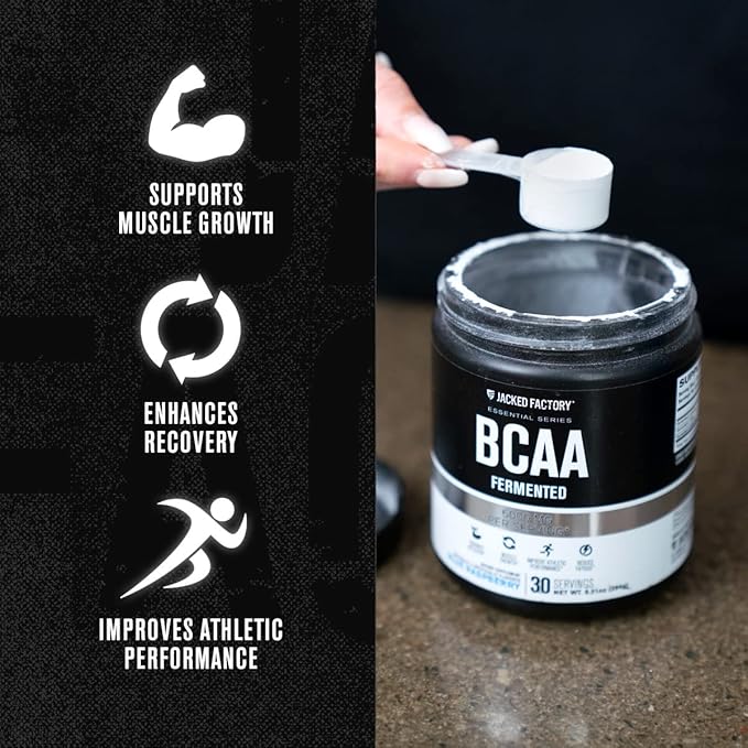 Jacked Factory Nitrosurge Pre-Workout in Grape & BCAA in Fruit Punch for Muscle Building and Recovery