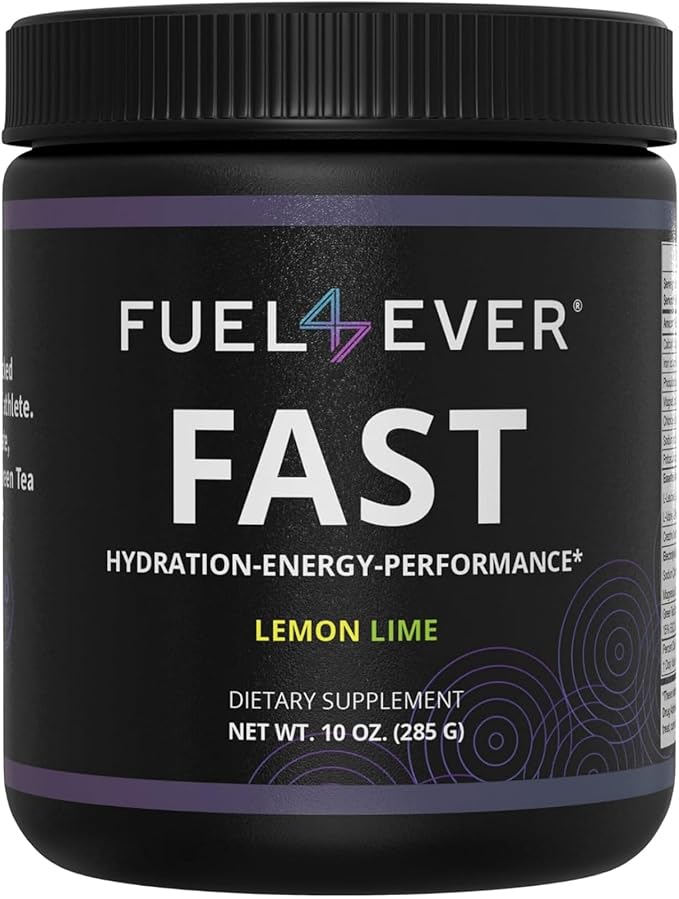 Fast Fasting Electrolyte Powder | with Creatine, Essential Amino Acids & Green Tea Extract | No Sugar, No Artificial Sweeteners or Ingredients | Lemon Lime Flavor 30 Servings