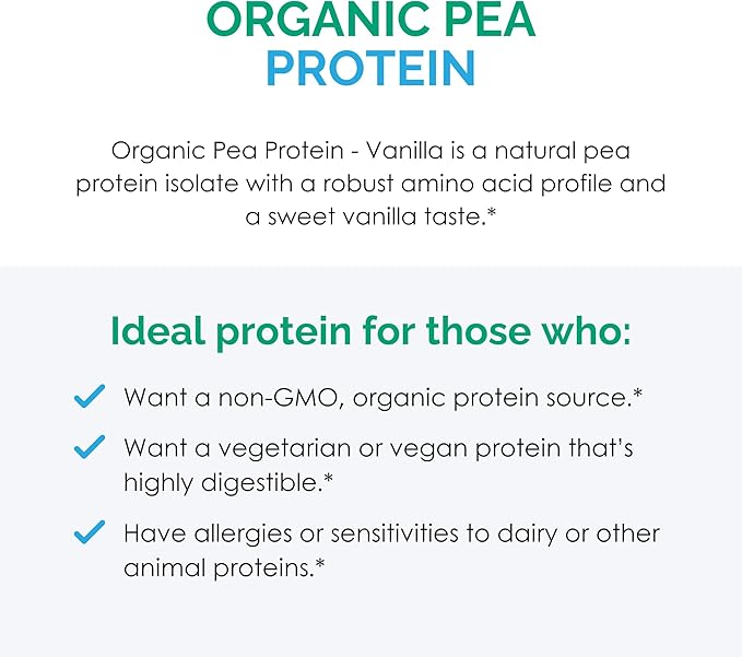 Rootcology by Dr. Izabella Wentz | Organic Pea Protein | USDA Certified Organic Pea Protein with 20g Plant Protein per Serving | Natural Vanilla Flavor | 454g / 15 Servings