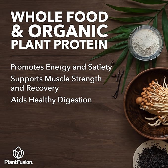 Organic Vegan Protein Powder - Whole Food, Plant Based Protein Powder with Green Superfoods, Enzymes & Probiotics - USDA Certified Organic, Non-GMO, Gluten-Free - Vanilla 18.5 oz, 21 Servings