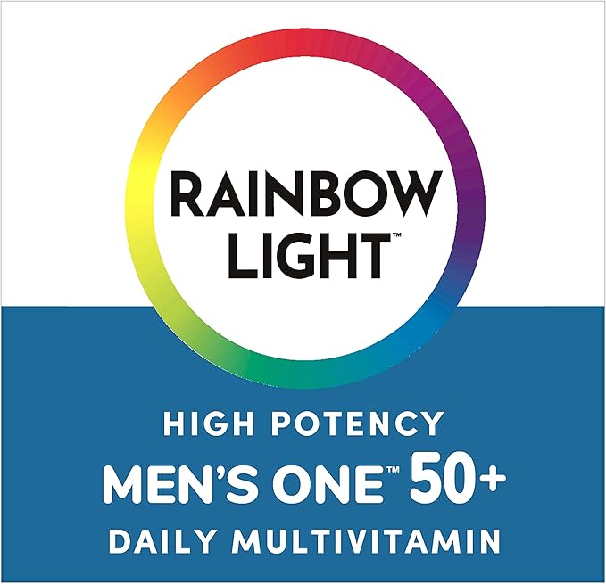 Rainbow Light Multivitamin for Men 50+, Vitamin C, D & Zinc, Probiotics, Men's One 50+ Multivitamin Provides High Potency Immune Support, Non-GMO, Vegetarian, 60 Tablets