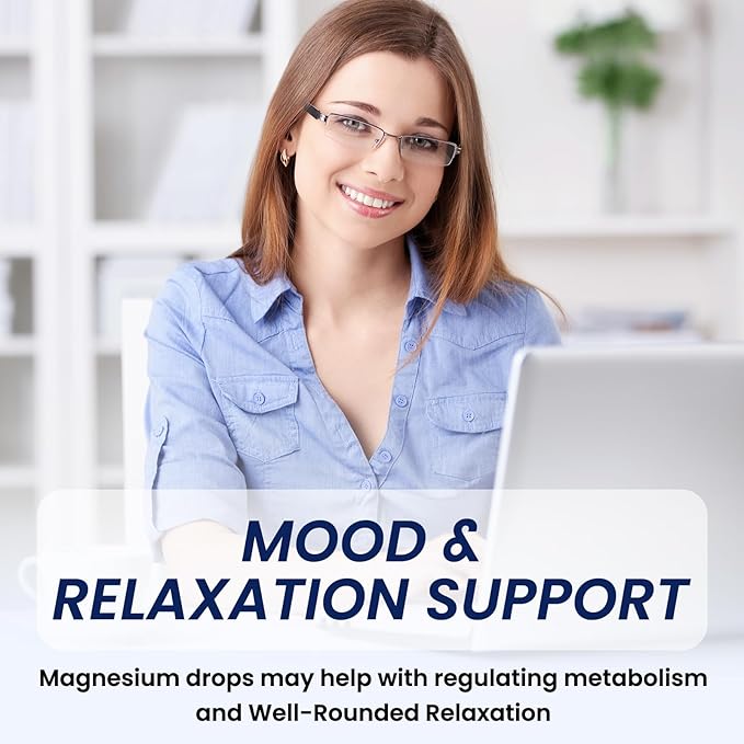 Triple Magnesium Complex Supplement, Magnesium Glycinate, Citrate Liquid Drops 1000mg with Ashwagandha, CoQ10, Vitamin B6, C, D, Zinc - Vegan Lemon Flavor