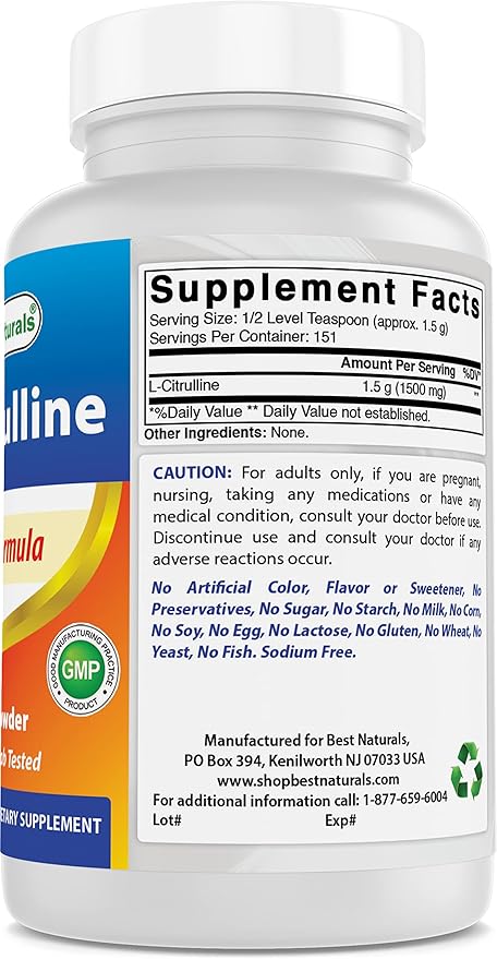 Best Naturals L-Citrulline Powder 8 OZ (8 OZ (Pack of 3))
