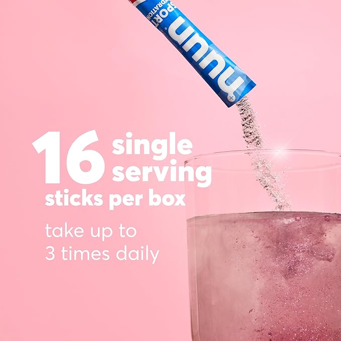 Nuun Sport Electrolyte Powder Packets with Magnesium, Calcium, Potassium, Chloride, and Sodium, Hydration Packets for On-The-Go, Mixed Berry Flavor, Gluten Free & Vegan, 16 Single Servings