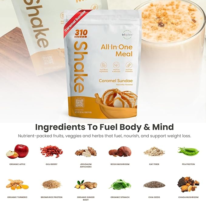310 Nutrition All-In-One Meal Replacement Shake-Superfood Protein with Fiber, Probiotics & Adaptogens โ Low Carb, Vegan, Keto & Paleo Friendly - ๐ฎ๐ด ๐ฆ๐ฒ๐ฟ๐๐ถ๐ป๐ด๐ ๐๐ฎ๐ฟ๐ฎ๐บ๐ฒ๐น ๐ฆ๐๐ป๐ฑ๐ฎ๐ฒ