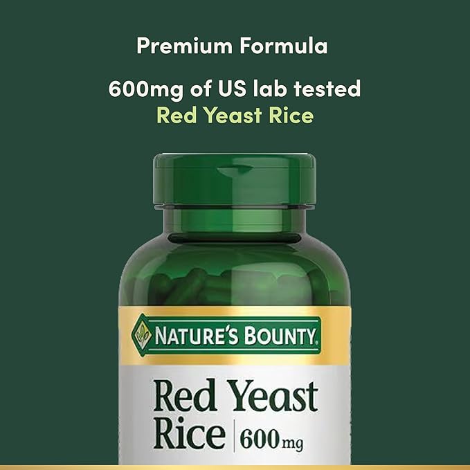 Nature's Bounty Red Yeast Rice, Herbal Supplement, 600mg, 250 Capsules