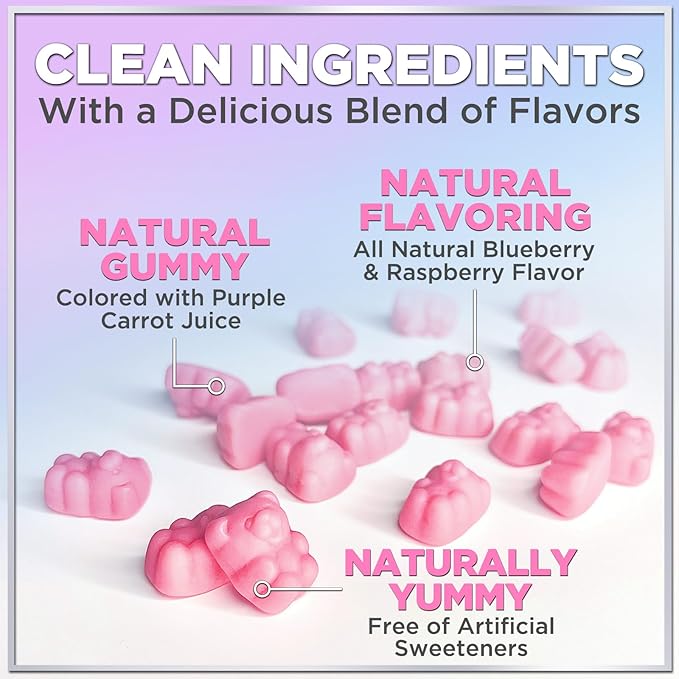 Hair Vitamins Gummies with Biotin 5000 mcg - Vitamin E, C & Zinc Support Hair Growth for Women & Men, Premium Vegetarian & Non-GMO, Stronger, Beautiful Hair, Skin & Nails Supplement - 60 Gummy Bears