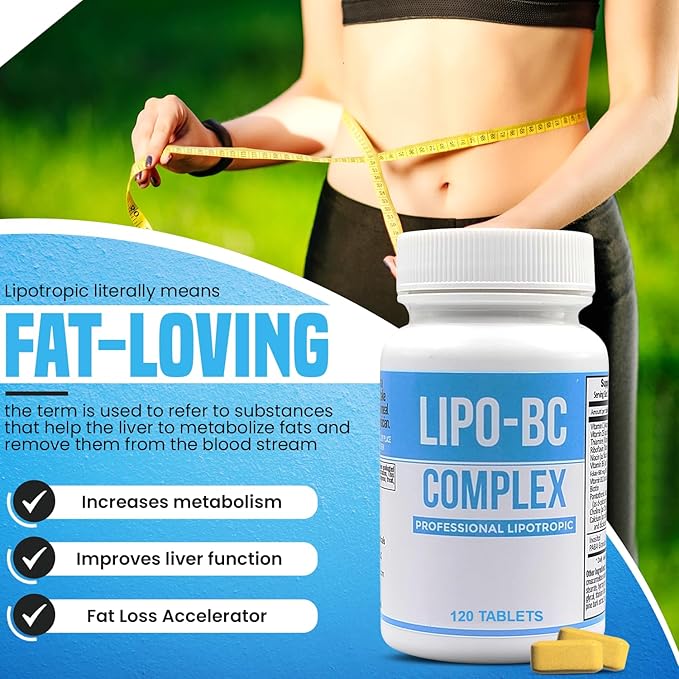 Lipo-BC Complex, LIPO BC Tablets Lipotropic Tablets for Energy and Wellness | Natural Clean Energy with Dietary Nutrients Manufactured by Legere Pharmaceuticals (120 Tablets)