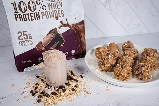 WILD SOCIETY - Premium 100% Grass Fed Whey Protein Powder + Superfood Mushrooms & Adaptogens - 25g Protein, Clean Protein Powder, 0 Added Sugar, Non GMO, Gluten Free - Dutch Chocolate - 17.9 oz