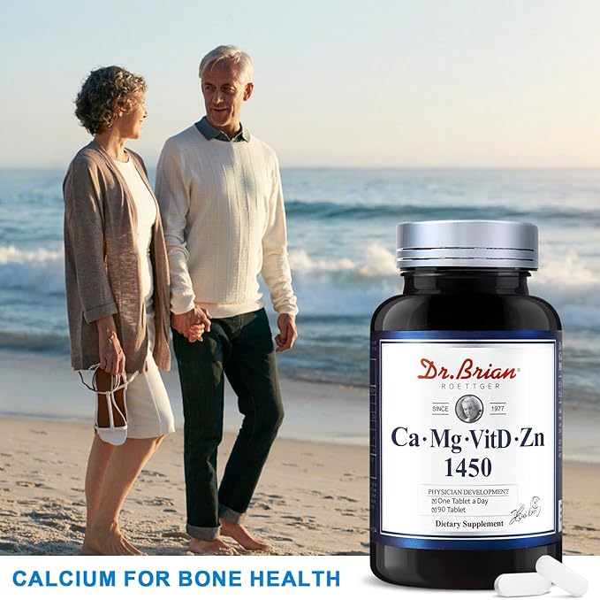 Dr. Brian Calcium Supplement Supports Bone Strength, Calcium Magnesium Zinc with Vitamin D3 & Multiminerals Help Teeth Health, Magnesium Supplement, Non-GMO, Soy and Gluten Free (90 Tablets)
