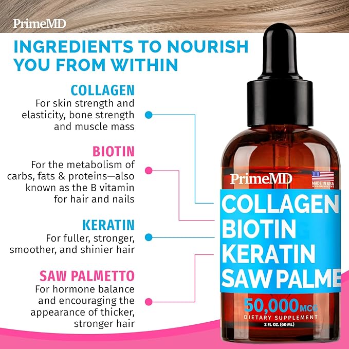 Liquid Collagen Biotin (2pk) and Fadogia Tongkat Ali (1pk) Supplement Bundle - Potent Vitamins for Hair, Skin, Nails, Heart, Energy, & Testosterone Support - Non-GMO, Vegan