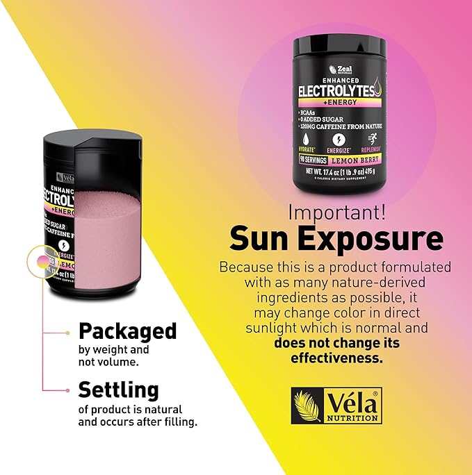 Pre-Workout Electrolyte + Energy Powder Drink Mix (90 Servings | Lemon Berry) w/ 0 Sugar +BCAAs +B-Vitamins Electrolyte Supplement w Potassium Zinc & Magnesium for Hydration - Keto Electrolytes