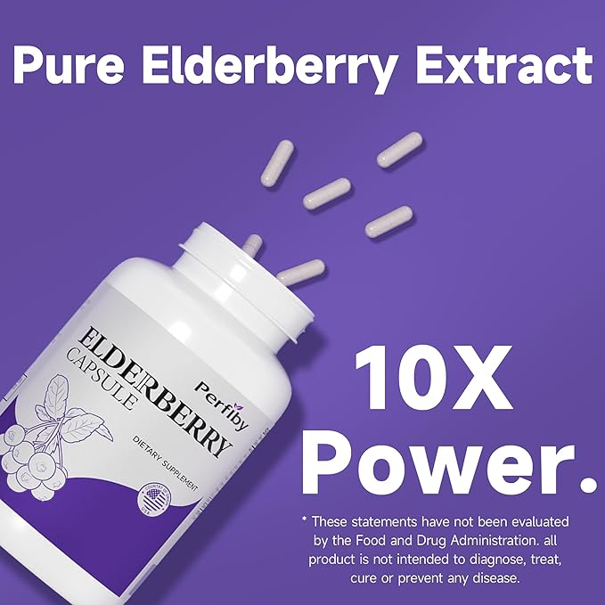 Elderberry Capsule with Magnesium and Vitamin C, D3 & Zinc - Immune Support Supplement for Adults, 120 Capsules, 60-Day Supply