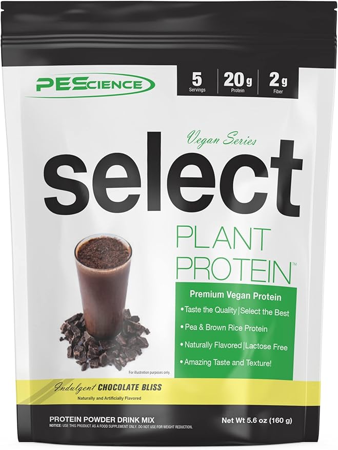 PEScience Select Vegan Plant Based Protein Powder, Chocolate Bliss, 5 Serving, Premium Pea and Brown Rice Blend
