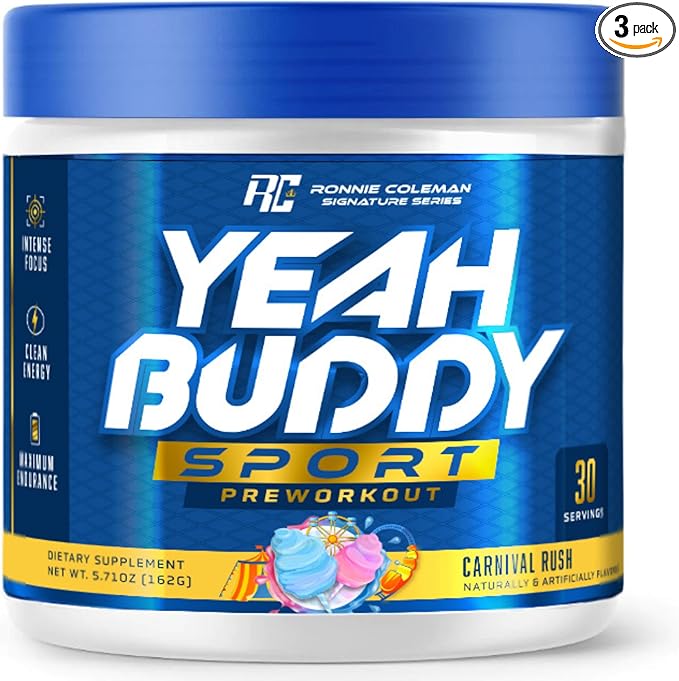 Ronnie Coleman Signature Series New Pre Workout Powder for Women & Men, Preworkout w/Amino Acid Beta Alanine, L Citrulline, Caffeine for Energy Support, Endurance & Focus (Carnival Rush)