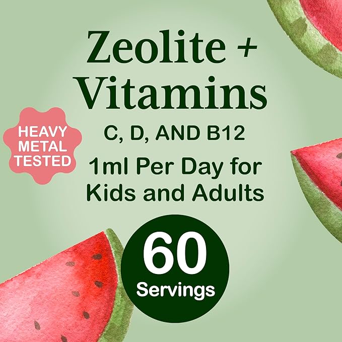 Zeolite Detox for Kids | Methyl B12, Vitamin C & D3 for Immune & Gut Support | Heavy Metal Tested | Mom-Formulated | 2oz Drops (60 Servings) | Vegan, Sugar-Free, Non-GMO