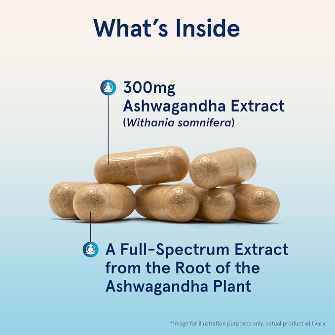 Jarrow Formulas® Ashwagandha Capsules, 300 mg Supplement Supports Normalized Resistance to Mental and Physical Stress, 120 Veggie Capsules, 60 Day Supply