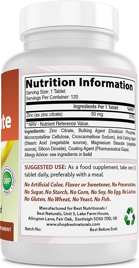Best Naturals BCAA 3200mg & Zinc Citrate 30 mg